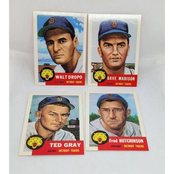 Detroit Tigers 1953 Vintage Reprint Topps Baseball Cards 4 Card Bundle - Picture 4 of 12